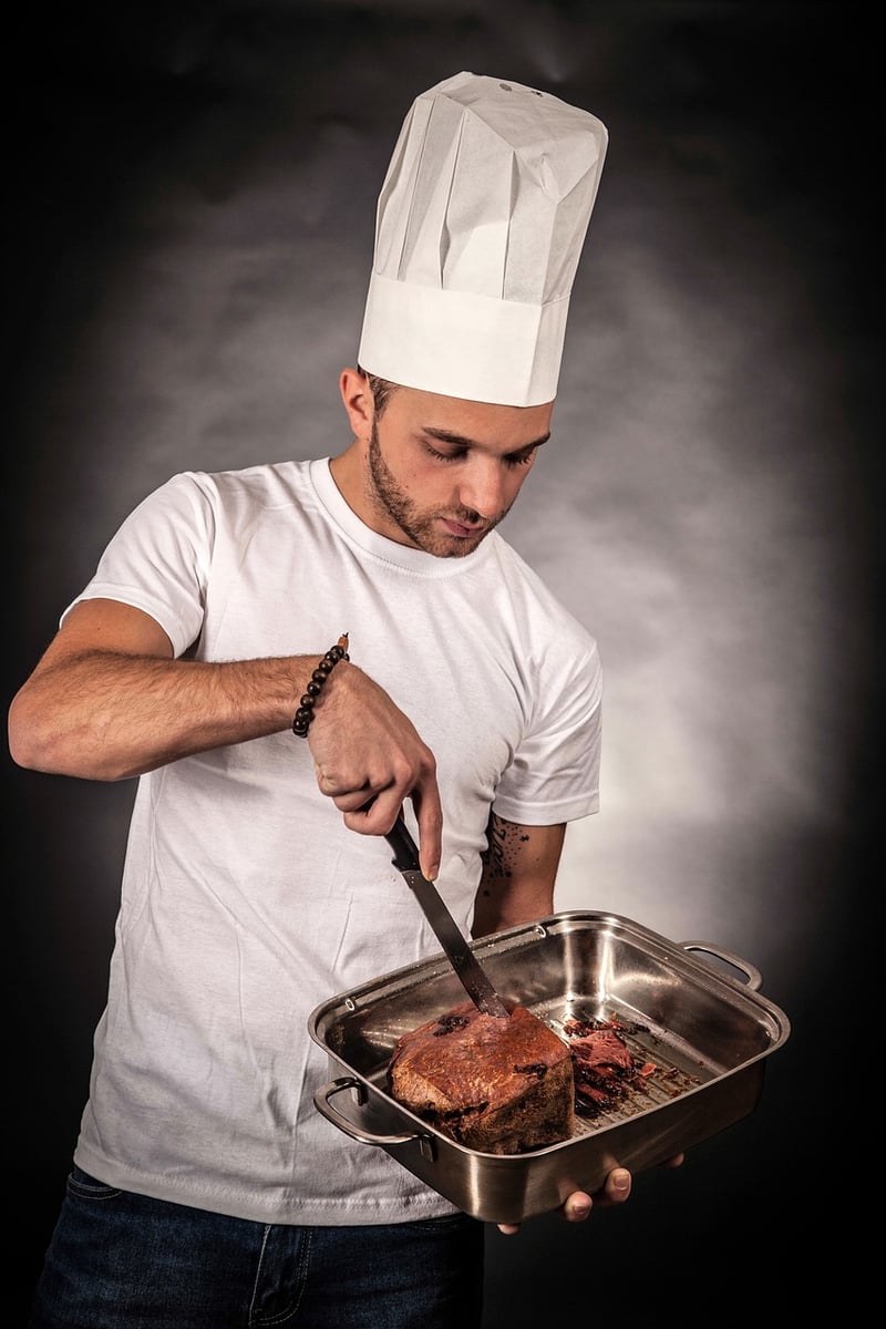 Chef sharpening a knife
